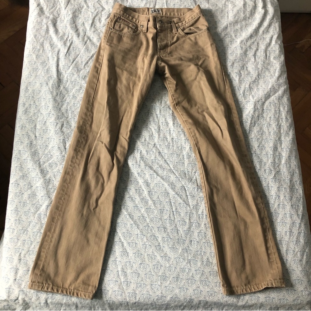 Naked and Famous Tan Mid-rise Pants- size 29